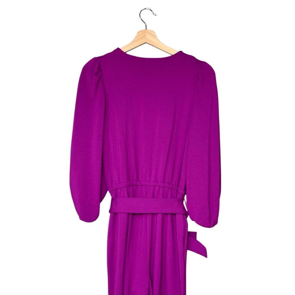 INC International purple V neck bishop sleeve jumpsuit size M - Picture 7 of 16
